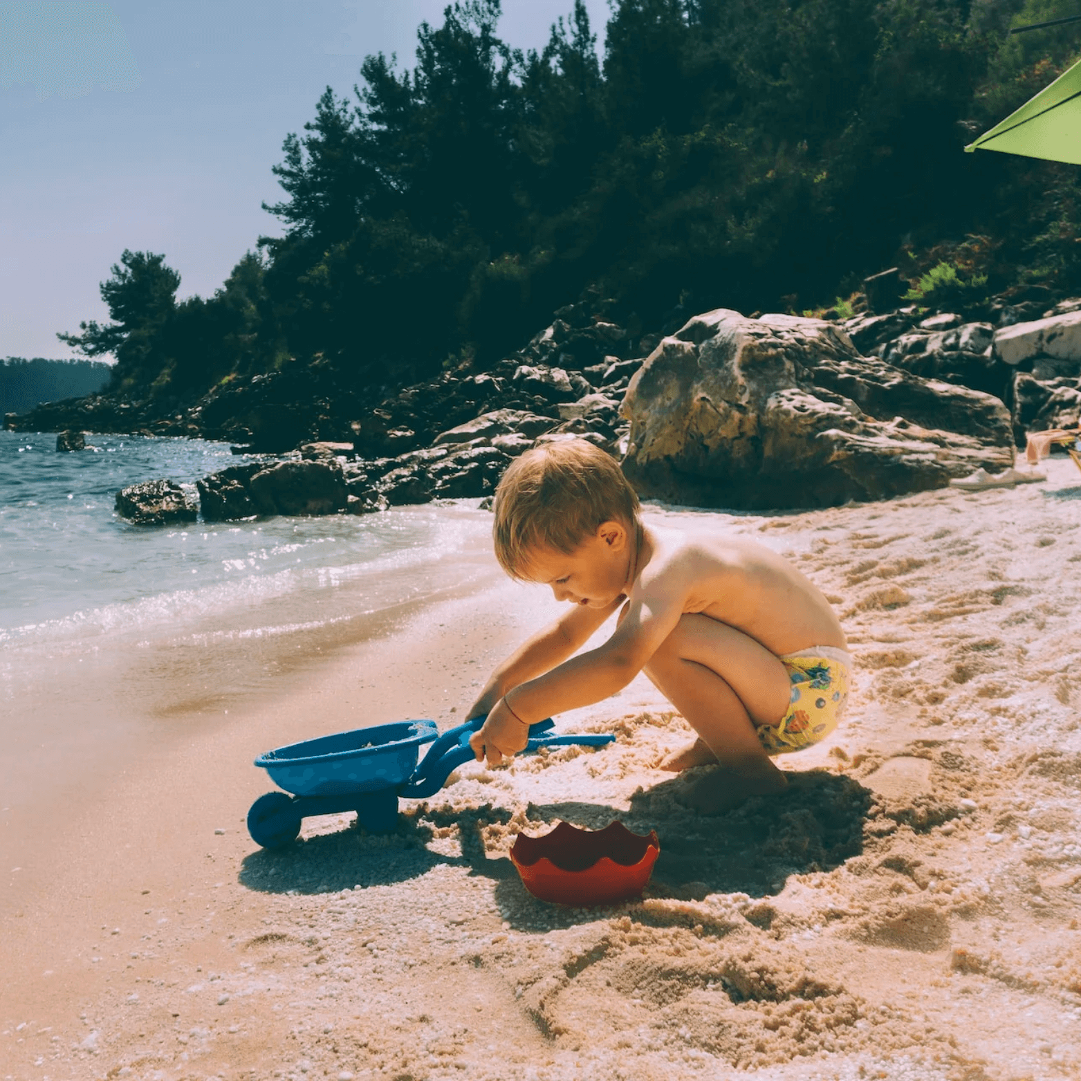 Playa con niños