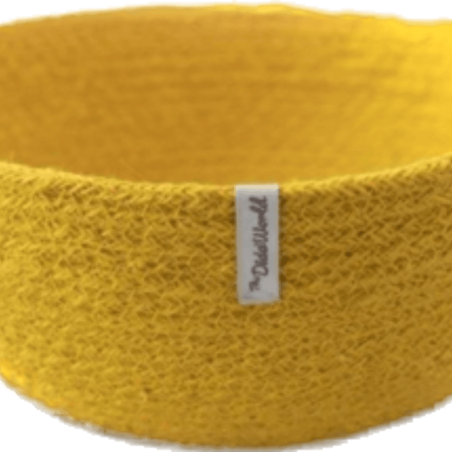 cesta yute amarilla detalle