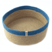 cesta yute con borde azul