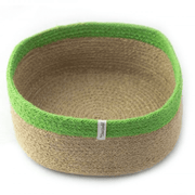 cesta yute con borde verde